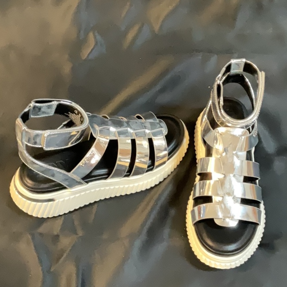 Woman’s Silver Gladiator Sandals - image 2